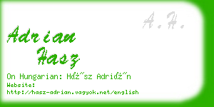adrian hasz business card
